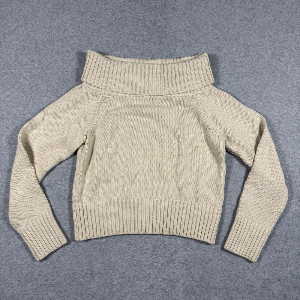 NWT Noisy May Women's Lima Off Shoulder Knit Sweater S Oatmeal Long Sleeve